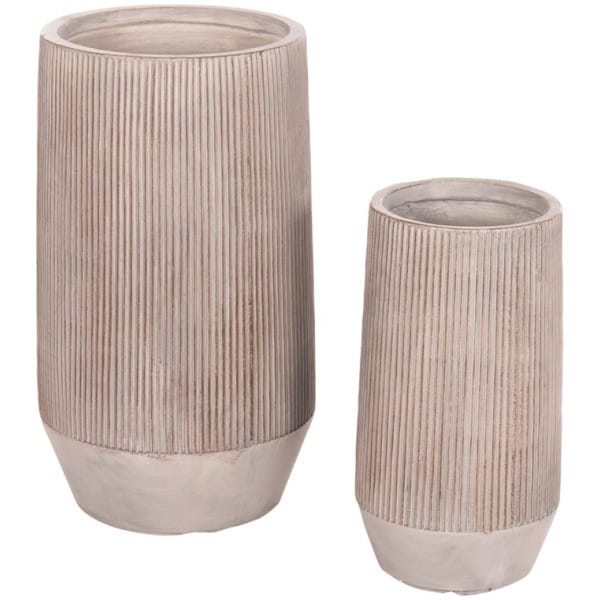 ΣΕΤ 2ΤΜΧ ΓΛΑΣΤΡΕΣ ΚΥΛΙΝΔΡΟΙ ΣΕΙΡΑ GARDENER HM4727 FIBERCLAY-ΧΡΩΜΑ CEMENT Φ35x64Υεκ - Image 2