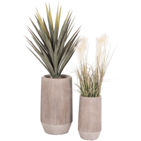 ΣΕΤ 2ΤΜΧ ΓΛΑΣΤΡΕΣ ΚΥΛΙΝΔΡΟΙ ΣΕΙΡΑ GARDENER HM4727 FIBERCLAY-ΧΡΩΜΑ CEMENT Φ35x64Υεκ - Image 1
