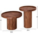 ΣΕΤ 2ΤΜΧ ΤΡΑΠΕΖΙΑ ΣΑΛΟΝΙΟΥ ΣΤΡΟΓΓΥΛΑ SEDGE HM11944 ΜΑΣΙΦ ΑΚΑΚΙΑ Φ90 & Φ40εκ. - Image 2