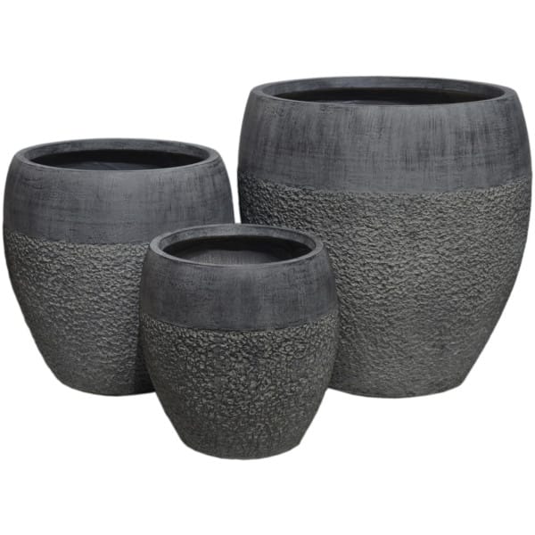 ΣΕΤ 3ΤΜΧ ΓΛΑΣΤΡΕΣ ΣΕΙΡΑ GARDENER HM4725 FIBERCLAY-ΣΕ ΣΚΟΥΡΟ CEMENT ΧΡΩΜΑ Φ55x54Υεκ - Image 1