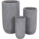ΣΕΤ 3ΤΜΧ ΓΛΑΣΤΡΕΣ ΚΥΛΙΝΔΡΟΙ ΣΕΙΡΑ GARDENER HM4720 FIBERCLAY-ΧΡΩΜΑ CEMENT Φ44x79Υεκ - Image 2