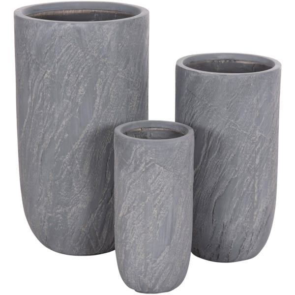 ΣΕΤ 3ΤΜΧ ΓΛΑΣΤΡΕΣ ΚΥΛΙΝΔΡΟΙ ΣΕΙΡΑ GARDENER HM4720 FIBERCLAY-ΧΡΩΜΑ CEMENT Φ44x79Υεκ - Image 2