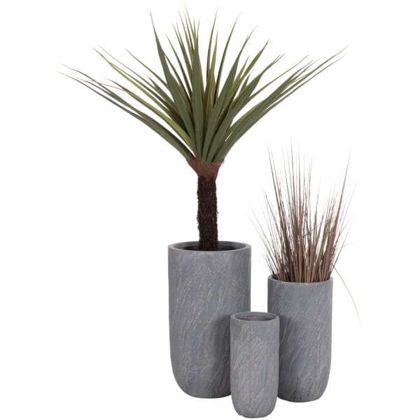 ΣΕΤ 3ΤΜΧ ΓΛΑΣΤΡΕΣ ΚΥΛΙΝΔΡΟΙ ΣΕΙΡΑ GARDENER HM4720 FIBERCLAY-ΧΡΩΜΑ CEMENT Φ44x79Υεκ - Image 1