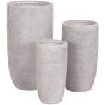 ΣΕΤ 3ΤΜΧ ΓΛΑΣΤΡΕΣ ΚΥΛΙΝΔΡΟΙ ΣΕΙΡΑ GARDENER HM4721 FIBERCLAY-ΧΡΩΜΑ CEMENT Φ42x78Υεκ - Image 2