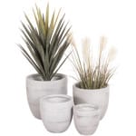 ΣΕΤ 4ΤΜΧ ΓΛΑΣΤΡΕΣ ΣΤΡΟΓΓΥΛΕΣ ΣΕΙΡΑ GARDENER HM4719 FIBERCLAY-ΧΡΩΜΑ CEMENT Φ44x43Υεκ