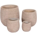 ΣΕΤ 4ΤΜΧ ΓΛΑΣΤΡΕΣ ΣΤΡΟΓΓΥΛΕΣ GARDENER HM4722 FIBERCLAY--IVORY CEMENT Φ54x54Υεκ - Image 2