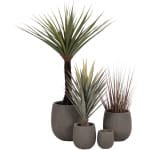 ΣΕΤ 4ΤΜΧ ΓΛΑΣΤΡΕΣ ΣΤΡΟΓΓΥΛΕΣ GARDENER HM4726 FIBERCLAY ΓΚΡΙΖΟΠΡΑΣΙΝΟ Φ52x55Υεκ