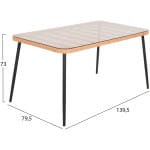 ΣΕΤ ΕΞΩΤ.ΧΩΡΟΥ 5ΤΜΧ ALLEGRA HM21027 ΣΕ ΜΠΕΖ & ΜΑΥΡΟ ΧΡΩΜΑ WICKER-ΜΕΤΑΛΛΟ - Image 2