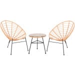 ΣΕΤ ΕΞΩΤΕΡΙΚΟΥ ΧΩΡΟΥ 3ΤΜΧ ALLEGRA HM21047.11 ΜΠΕΖ ΣΥΝΘ.RATTAN-ΜΕΤΑΛΛΟ ΣΕ ΜΑΥΡΟ