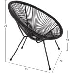 ΣΕΤ ΕΞΩΤΕΡΙΚΟΥ ΧΩΡΟΥ 3ΤΜΧ ACAPULCO HM21101 P.E.RATTAN-ΜΕΤΑΛΛΟ ΣΕ ΜΑΥΡΟ - Image 2