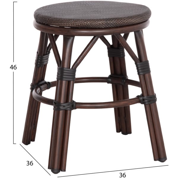 ΣΚΑΜΠΟ ΑΛΟΥΜΙΝΙΟΥ CHINO HM6285.01 BAMBOO LOOK ΚΑΦΕ-TEXTILENE ΚΑΦΕ Φ36x46Υεκ. - Image 2