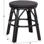 ΣΚΑΜΠΟ ΑΛΟΥΜΙΝΙΟΥ CHINO HM6285.02 BAMBOO LOOK & TEXTILENE ΣΕ ΜΑΥΡΟ Φ36x46Υεκ. - Image 2