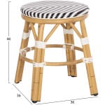 ΣΚΑΜΠΟ ΑΛΟΥΜΙΝΙΟΥ CHINO HM6285.03 BAMBOO LOOK-TEXTILENE ΛΕΥΚΟ-ΜΑΥΡΟ Φ36x46Υεκ. - Image 2