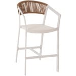 ΣΚΑΜΠΟ ΑΛΟΥΜΙΝΙΟΥ ΛΕΥΚΟ HM5892.32 ΜΕΣ. ΥΨΟΥΣ-ΜE RATTAN & TΕΧΤLINE 57x57x99,5Yεκ.