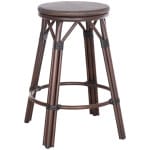 ΣΚΑΜΠΟ ΑΛΟΥΜΙΝΙΟΥ ΜΕΣ.ΥΨΟΥΣ CHINO HM6286.01 BAMBOO LOOK & TEXTILENE ΚΑΦΕ 43x43x65Υεκ