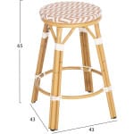 ΣΚΑΜΠΟ ΑΛΟΥΜΙΝΙΟΥ ΜΕΣ.ΥΨΟΥΣ CHINO HM6286.04 BAMBOO LOOK ΦΥΣΙΚΟ & TEXTILENE 43x43x65Υεκ - Image 2