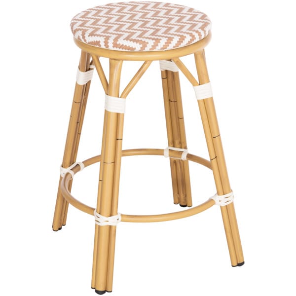ΣΚΑΜΠΟ ΑΛΟΥΜΙΝΙΟΥ ΜΕΣ.ΥΨΟΥΣ CHINO HM6286.04 BAMBOO LOOK ΦΥΣΙΚΟ & TEXTILENE 43x43x65Υεκ - Image 1