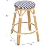 ΣΚΑΜΠΟ ΑΛΟΥΜΙΝΙΟΥ ΜΕΣ.ΥΨΟΥΣ CHINO HM6286.05 BAMBOO LOOK & TEXTILENE ΜΠΛΕ 43x43x65Υεκ - Image 2