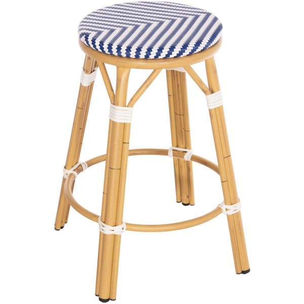 ΣΚΑΜΠΟ ΑΛΟΥΜΙΝΙΟΥ ΜΕΣ.ΥΨΟΥΣ CHINO HM6286.05 BAMBOO LOOK & TEXTILENE ΜΠΛΕ 43x43x65Υεκ - Image 1