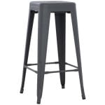 ΣΚΑΜΠΟ BAR ΜΕΤΑΛΛΙΚΟ MELITA ΣΕ ΓΚΡΙ HM8642.10 43x43x78εκ. - Image 2