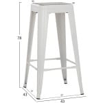 ΣΚΑΜΠΟ BAR ΜΕΤΑΛΛΙΚΟ MELITA ΣΕ ΛΕΥΚΟ ΜΑΤ HM8642.21 43x43x78 εκ. - Image 2