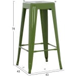 ΣΚΑΜΠΟ BAR ΜΕΤΑΛΛΙΚΟ MELITA ΣΕ LIGHT OLIVE GREEN HM8642.13 43x43x78 εκ. - Image 2
