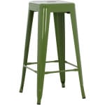 ΣΚΑΜΠΟ BAR ΜΕΤΑΛΛΙΚΟ MELITA ΣΕ LIGHT OLIVE GREEN HM8642.13 43x43x78 εκ.