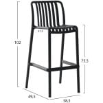 ΣΚΑΜΠΟ BAR ΠΟΛΥΠΡΟΠΥΛΕΝΙΟΥ CONVEE HM6098.02 ΜΑΥΡΟ 38,5x49,5x102Υεκ. - Image 2