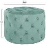ΣΚΑΜΠΟ KASSIE ΦΥΣΤΙΚΙ ΒΕΛΟΥΔΟ ΤΥΠΟΥ CHESTERFIELD HM8406.07 Φ60X43Υ εκ. - Image 2