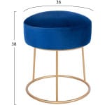 ΣΚΑΜΠΟ KARLO HM8411.08 ΜΠΛΕ ΒΕΛΟΥΔΟ ΜΕ ΧΡΥΣΗ ΒΑΣΗ Φ36x38Υ εκ. - Image 2