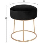 ΣΚΑΜΠΟ KARLO ΜΑΥΡΟ ΒΕΛΟΥΔΟ ΜΕ ΧΡΥΣΗ ΒΑΣΗ HM8411.04 Φ36x38Υ εκ. - Image 2