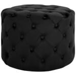 ΣΚΑΜΠΟ KASSIE ΜΑΥΡΟ ΒΕΛΟΥΔΟ ΤΥΠΟΥ CHESTERFIELD HM8406.04 Φ60x43Υ εκ.