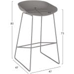 ΣΚΑΜΠΟ ΜΕΤΑΛΛΙΚΟ NAILA HM8450.10 ΜΕ ΚΑΘΙΣΜΑ PP ΓΚΡΙ 47x47x83 εκ. - Image 2