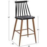 ΣΚΑΜΠΟ ΜΠΑΡ VANESSA ΜΑΥΡΟ ΜΕΣΑΙΟΥ ΥΨΟΥΣ HM9300.02  43x45x97Υεκ. - Image 2