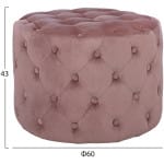 ΣΚΑΜΠΟ KASSIE  ΣΑΠΙΟ ΜΗΛΟ ΒΕΛΟΥΔΟ ΤΥΠΟΥ CHESTERFIELD HM8406.02 Φ60x43Υ εκ. - Image 2