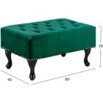 ΤΑΜΠΟΥΡΕ T.CHESTERFIELD EMMA HM226.03 ΚΥΠΑΡΙΣΣΙ ΒΕΛΟΥΔΟ-ΜΑΥΡΑ ΠΟΔΙΑ 80x45x40Υεκ - Image 2