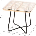 ΤΡΑΠΕΖΑΚΙ GERRY HM5717.11 ΜΕ WICKER ΜΠΕΖ-ΜΑΥΡΟ ΜΕΤΑΛ.ΣΚΕΛΕΤΟ 50x50x47,5Υεκ. - Image 2