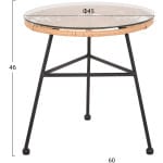 ΤΡΑΠΕΖΑΚΙ ΣΤΡΟΓΓΥΛΟ ΜΑΥΡΟ ΜΕΤΑΛΛΙΚΟ ALLEGRA HM5459.11 ΜΠΕΖ WICKER-ΓΥΑΛΙ Φ45x46Υεκ - Image 2