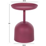 ΤΡΑΠΕΖΙ ΒΟΗΘΗΤΙΚΟ ΣΤΡΟΓΓΥΛΟ DELBEL HM4262.06 ΜΕΤΑΛΛΟ ΣΕ ΡΟΖ Φ36x49Υ εκ. - Image 2