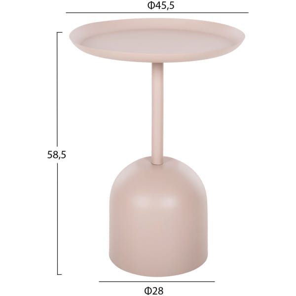 ΤΡΑΠΕΖΙ ΒΟΗΘΗΤΙΚΟ ΣΤΡΟΓΓΥΛΟ DELBEL HM4265.10 ΜΕΤΑΛΛΟ ΣΕ ΕΚΡΟΥ Φ45,5x58,5 εκ. - Image 2
