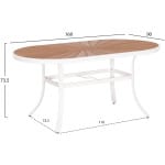 ΤΡΑΠΕΖΙ ΕΞΩΤ.ΧΩΡΟΥ TELAMO HM6288.02 ΑΛΟΥΜΙΝΙΟ ΛΕΥΚΟ & POLYWOOD 160X90Χ73.5Υεκ. - Image 2