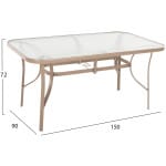 ΤΡΑΠΕΖΙ BRUNO 150X90Χ72Υεκ. ΜΕΤΑΛΛΙΚΟ ΣΑΜΠΑΝΙ ΜΕ ΤΡΥΠΑ ΟΜΠΡΕΛΑΣ Φ38mm HM5145.14 - Image 2