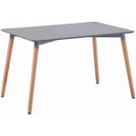 ΤΡΑΠΕΖΙ HM8697.10 MINIMAL, γκρι MDF, ξύλινα πόδια οξιά, 160Χ90X74,5Υ εκ
