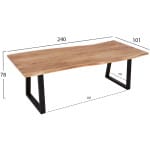 ΤΡΑΠΕΖΙ MONTANA HM9620.21 ΜΑΣΙΦ ΞΥΛΟ ΑΚΑΚΙΑΣ 240x101x78Υεκ. 3,5εκ ΠΑΧΟΣ ΕΠΙΦΑΝΕΙΑΣ - Image 2