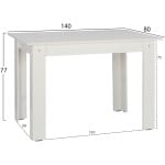 ΤΡΑΠΕΖΙ ΚΟΥΖΙΝΑΣ KELVIN 140x80x77Υεκ. ΛΕΥΚΟ HM2429.03 - Image 2