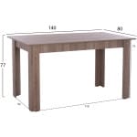 ΤΡΑΠΕΖΙ ΚΟΥΖΙΝΑΣ KELVIN, 140x80x77Υ εκ., SONAMA OAK TRUFFLE, HM2429.05 - Image 2
