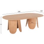 ΤΡΑΠΕΖΙ ΟΒΑΛ DENTY HM9611.01 MDF ΜΕ ΚΑΠΛΑΜΑ ΔΡΥΟΣ-ΦΥΣΙΚΟ ΟΑΚ 240x120x75Υεκ. - Image 2