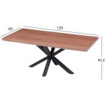 ΤΡΑΠΕΖΙ ΣΑΛΟΝΙΟΥ HM9470.02 MDF ΜΕ ΚΑΠΛΑΜΑ ΞΥΛΟΥ ΚΑΡΥΔΙΑΣ 120x60x45,5Υεκ. - Image 2