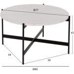 ΤΡΑΠΕΖΙ ΣΑΛΟΝΙΟΥ HM9588.05 MDF ΛΕΥΚΟ ΜΑΡΜΑΡΟ-ΜΑΥΡΗ ΜΕΤΑΛΛΙΚΗ ΒΑΣΗ Φ80x45Υεκ. - Image 2