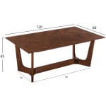 ΤΡΑΠΕΖΙ ΣΑΛΟΝΙΟΥ RIMER HM9743 MDF ΜΕ ΚΑΠΛΑΜΑ ΦΡΑΞΙΝΟΥ ΣΕ ΚΑΡΥΔΙ ΧΡΩΜΑ 120X60x45Yεκ. - Image 2